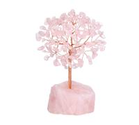 CrystalTears Rose Quartz Crystal Tree - Healing Gemstone Money Tree for Home Office Decor - Pink Stone Gift for Women, Men, Mum - Christmas Birthday Present