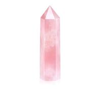 CrystalTears Rose Quartz Crystal Wand for Reiki Meditation Witchcraft, Hexagonal Healing Crystals Point Faceted Prism Wand Natural Crystals and Healing Stones for Yoga Home Decor Crystal Gifts