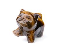 CrystalTears Tiger Eye Crystal Cat Figurine Ornament for Home Office Decor, Cute Mini Lucky Crystal Cat Gifts for Women Men Cats Lover Christmas, Carve Healing Gemstone Cats Statue