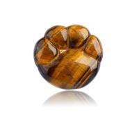 CrystalTears Tiger Eye Crystal Cat Paw Stone, Healing Crystals Worry Stone for Anxiety Stress Relief, Positive Energy, Cute Lucky Cat Gifts for Women Men Cat Lovers Christmas