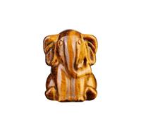 CrystalTears Tiger Eye Crystal Elephant Figurine Carved Healing Gemstone Elephant Animal Statue Ornament for Home Office Decor Good Luck Elephant Crystal Gifts for Women Men Christmas
