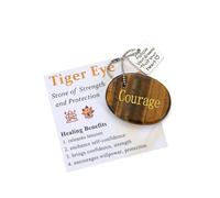 CrystalTears Tiger Eye Crystal Worry Stones for Anxiety, Healing Crystals Inspirational Pocket Palm Stone, Encouragement Positive Crystals and Gemstone Gifts for Women Men Friends Christmas