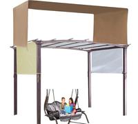 Crysterris Replacement Canopies for Gazebos, Replacement Pergola Canopy Waterproof with Sides,Sun Shade Canopy Protection Cover for Outdoor Garden Terrace Porch(Size:5.4 * 2.5m,Color:Beige)