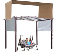 Crysterris Replacement Canopies for Gazebos, Replacement Pergola Canopy Waterproof with Sides,Sun Shade Canopy Protection Cover for Outdoor Garden Terrace Porch(Size:5.4 * 2.5m,Color:Grey)