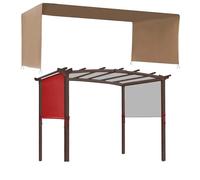 Crysterris Replacement Canopies for Gazebos, Replacement Pergola Canopy Waterproof with Sides,Sun Shade Canopy Protection Cover for Outdoor Garden Terrace Porch(Size:5.2 * 2m,Color:Red)