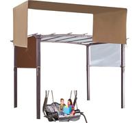 Crysterris Replacement Canopies for Gazebos, Replacement Pergola Canopy Waterproof with Sides,Sun Shade Canopy Protection Cover for Outdoor Garden Terrace Porch(Size:3 * 2.4m,Color:Brown)