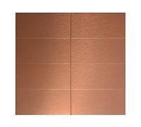 Crystiles 40-Pack 3" x 6" Brushed Aluminum Peel and Stick Tile, Stainless Steel Metal Backsplash Panels for Kitchen, Bathroom, Living Room, Bedroom, Bar, Fireplace, RV (Copper Color)