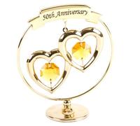 Crystocraft - 50th Golden Wedding Anniversary Gold Ring with Hearts SP250 by CRYSTOCRAFT