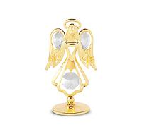 Crystocraft Angel Figurine, Austrian Crystal Studded, Gift to Show Love, Gratitude, Friendship and Prayer (Gold)