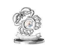 CRYSTOCRAFT Cancer Gift, Constellation Ornament, Chrome Plated Craft with Austrian Crystal, Zodiac Sign Crystal Ornament, Constellation Decor Collection Gift for Birthday Christmas (Cancer(Silver))