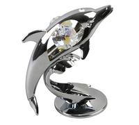 Crystocraft Chrome Plated Dolphin Ornament With Crystal From Swarovski®