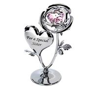 Crystocraft Chrome Plated Rose & Heart Ornament (SISTER)