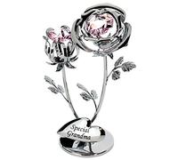 Crystocraft Chrome Plated Rose & Rose Bud Ornament. (Special Grandma)for Birthday