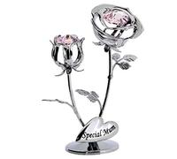 Crystocraft Chrome Plated Rose & Rose Bud Ornament. (Special Mum)