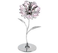 Crystocraft Chrome Plated Sunflower with Pink Crystals Chrome