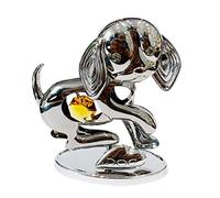 Crystocraft Crystal Dog Ornament Swarovski Elements Gift Boxed For Dog Lovers Made With Topaz Colour Crystal Dog Figurine
