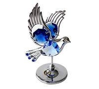 Crystocraft Dove Crystal Ornament With Swarovski Elements Gift Boxed Blue Crystals Silver Chrome Plated Perfect Keepsake Collectors Gift Figurine