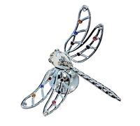 Crystocraft Dragonfly Crystal Ornament With Swarovski Elements Gift Boxed Multicolored Crystals Silver Chrome Plated Nature Dragon Fly Perfect Keepsake Collectors Gift Figurine