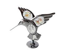 Crystocraft Fantail Hummingbird Crystal Ornament With Swarovski Elements Gift Boxed Clear and Aurora Borealis Crystals Silver Chrome Plated Perfect Keepsake Collectors Gift