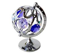 Crystocraft Fathers Day Men`s Gift Crystal Figurine Chrome Ornament Swarovski With Gift Box Present For All Celebration Occasion For Dad Brother Uncle Collectible Figurines (C2 - Spinning globe)