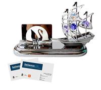 Crystocraft Fathers Day Men`s Gift Crystal Figurine Ornament Swarovski Gift Box Present For All Celebration Occasion For Dad Brother Uncle Collectible Figurines (C9 - Sail boat business card holder)