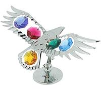 Crystocraft Free Standing Chrome Plated Soaring Eagle Ornament Made With Swarovski Crystals