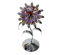 Crystocraft Giant Sun Flower Crystal Sunflower Ornament With Swarovski Elements Gift Boxed Purple Red Amber Crystals Silver Chrome Plated Perfect Keepsake Collectors Gift Figurine Home Decor