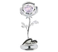 Crystocraft Keepsake Gift - Celebration Rose Gift Ornament THANK YOU with Swarvoski Crystal Elements by Widdop Bingham