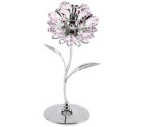 Crystocraft Keepsake Gift Ornament - Silver Sunflower with Pink Swarvoski Crystal Elements