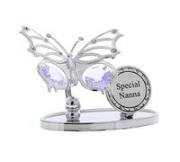 Crystocraft Keepsake Gift Ornament - Special Nanna Butterfly Plaque with Swarvoski Crystal Elements