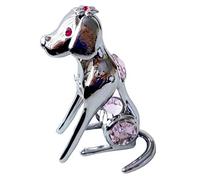 Crystocraft Labrador Puppy Dog Pet World Crystal Ornament Made With Swarovski Keepsake Presentation Box Gift For Any Occasion Pink Crystals