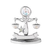 CRYSTOCRAFT Libra Gift, Constellation Ornament, Chrome Plated Craft with Austrian Crystal, Zodiac Sign Crystal Ornament, Constellation Decor Collection Gift for Birthday Christmas (Libra(Silver))