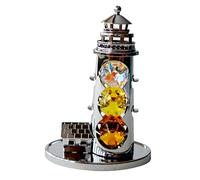 Crystocraft Lighthouse Crystal Ornament With Swarovski Elements Gift Boxed Yellow Amber Aurora Borealis Crystals Silver Chrome Plated Perfect Keepsake Collectors Gift Figurine