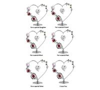 Crystocraft Love Heart Ornament With Bohemian Crystals Gift Boxed Red & Pink Crystals Silver Chrome Plated Figurine For Mum Nan Sister Friend Daughter Valentines Day Present (For a Special Daughter)