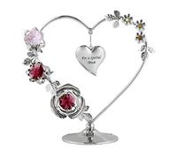 Crystocraft Love Heart Ornament With Bohemian Crystals Gift Boxed Red & Pink Crystals Silver Chrome Plated Figurine For Mum Nan Sister Friend Daughter Valentines Day Present (For a Special Mum)