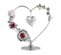 Crystocraft Love Heart Ornament With Swarovski Elements Gift Boxed Red & Pink Crystals Silver Chrome Plated Figurine For Mum Nan Sister Friend Daughter Valentines Day Present (For a Special Friend)