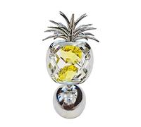 Crystocraft Pineapple Crystal Ornament With Swarovski Elements Gift Boxed Yellow Crystals Silver Chrome Plated Fruit Perfect Keepsake Collectors Gift Figurine