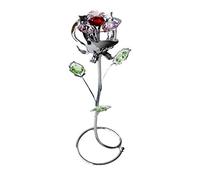 Crystocraft Rose Bud Flower Crystal Ornament With Swarovski Elements Gift Boxed Red Crystals Chrome Plated Perfect Keepsake Collectors Gift Figurine Home Decor Valentines Day Romance Present