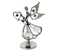 Crystocraft Sacred Angel Crystal Ornament With Swarovski Elements Gift Boxed Pink Red Crystals Silver Chrome Plated Perfect Keepsake Collectors Gift Religious Figurine