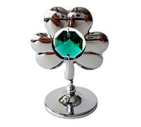 Crystocraft Shamrock Seamrog Clover St Patricks Day Crystal Ornament With Swarovski Elements Gift Boxed Green Crystal Chrome Plated Perfect Keepsake Collectors Gift Figurine Home Decor Present