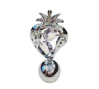 Crystocraft Strawberry Crystal Ornament With Swarovski Elements Gift Boxed Pink Crystals Silver Chrome Plated Fruit Perfect Keepsake Collectors Gift Figurine