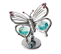 Crystocraft Swallowtail Butterfly Crystal Ornament With Swarovski Elements Gift Boxed Green Crystals Silver Chrome Plated Perfect Keepsake Collectors Gift Garden Home decor
