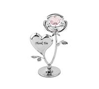 crystocraft Thank You Rose Crystal Ornament with Swarovski Elements with Pink Crystal, Gift Boxed, Chrome Plated, Perfect Keepsake Figurine Gift, Appreciation Present, Appreciation Gift