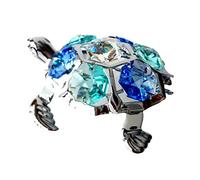 Crystocraft Turtle Crystal tortoise Ornament With Swarovski Elements Gift Boxed Green Crystals Silver Chrome Plated Garden Water Creature Perfect Keepsake Collectors Gift Figurine