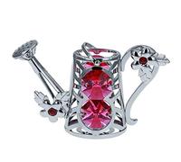 Crystocraft Watering Can Crystal Ornament With Swarovski Elements Gift Boxed Red Crystals Chrome Plated Water Garden Kitchen Perfect Keepsake Collectors Gift Figurine