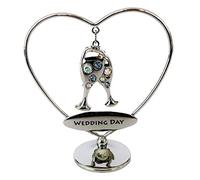 Crystocraft Wedding Day Champagne Glass Flute Crystal Ornament With Swarovski Elements Gift Boxed Multicoloured Crystals Chrome Plated Perfect Keepsake Collectors Gift Figurine Flute Present