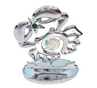 Crystocraft Zodiac Sign Crystal Ornament With Swarovski Elements Gift Boxed Aurora Borealis Crystals Silver Chrome Plated Perfect Keepsake Collectors Gift Figurine Home Decor Astrology (Cancer)