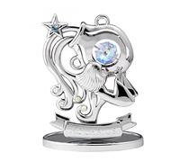 Crystocraft Zodiac Sign Crystal Ornament With Swarovski Elements Gift Boxed Aurora Borealis Crystals Chrome Plated Metal Perfect Keepsake Collectors Gift Figurine Home Decor Astrology (Aquarius)