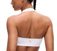 CRZ YOGA Butterluxe Halter Sports Bras | Light Support, Removable Pads, Yoga, Extremely Soft, Open Back, for Women