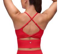 CRZ YOGA Butterluxe Twist Back Crop Tank Tops Aurora Red 10